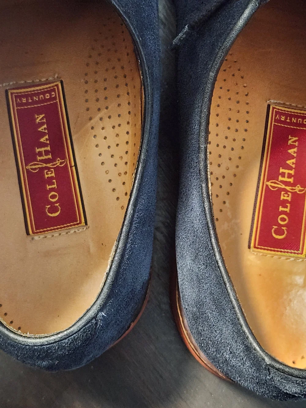 Cole Haan Country Derby Shoes Men’s 9D Blue Suede Lace Up Plain Toe Dress Casual - Picture 8 of 10